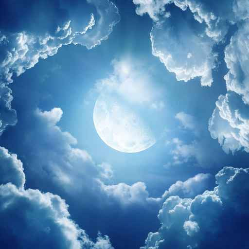 Ceiling STICKER MURAL air moon blue clouds decole poster - Pulaton stickers and posters
 - 2