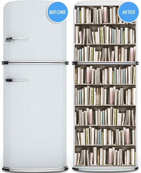 Door STICKER pastel books library cabinet mural decole - Pulaton stickers and posters
 - 3