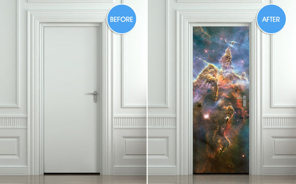 Door STICKER galaxy space stars hubble mural decole film self-adhesive poster 30"x79"(77x200 cm) - Pulaton stickers and posters
 - 2