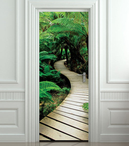 Door STICKER palm tree path mural 