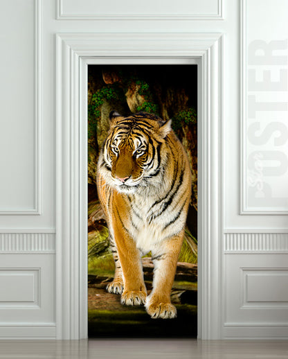 Tiger door sticker cover